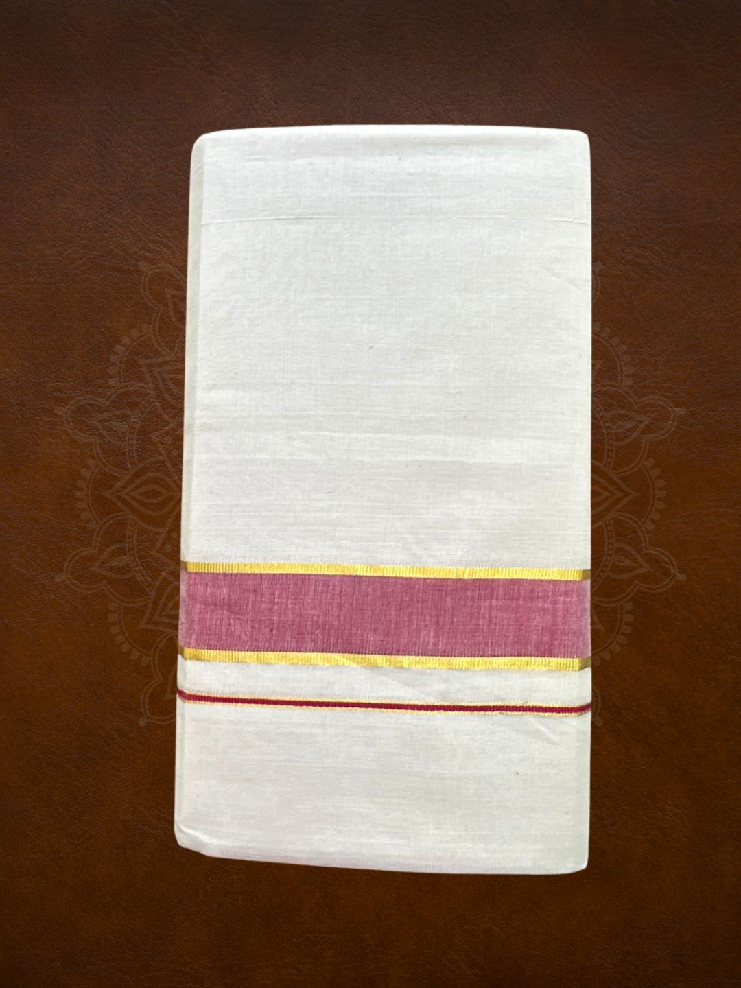 Premium Handloom Colored Kasavu Mundu - LHMDB036-2