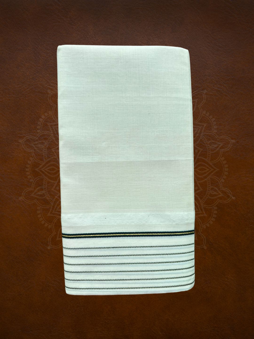 Premium Handloom Stripes Mundu - LHMDB031