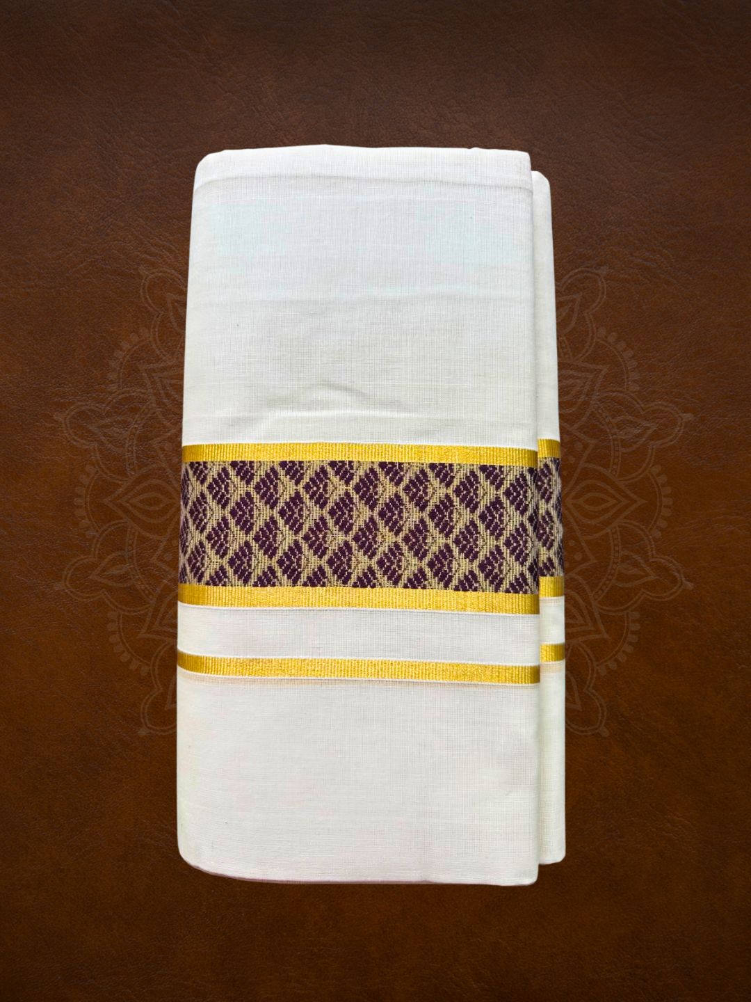 Premium Handloom Temple Design Mundu - LHMDB005