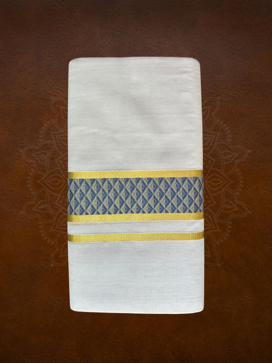 Premium Handloom Temple Design Mundu - LHMDB002