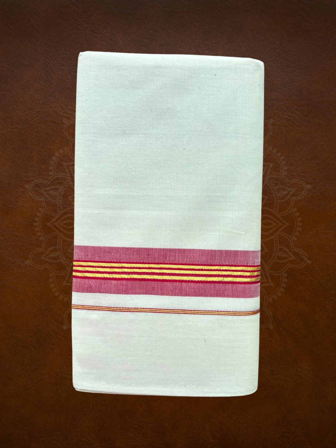 Premium Handloom Colored Kasavu Mundu - LHMDB036-1