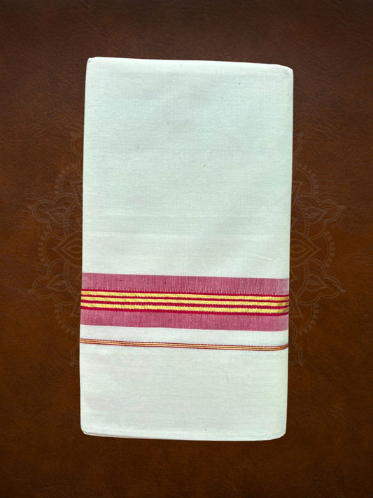 Premium Handloom Colored Kasavu Mundu - LHMDB036-1