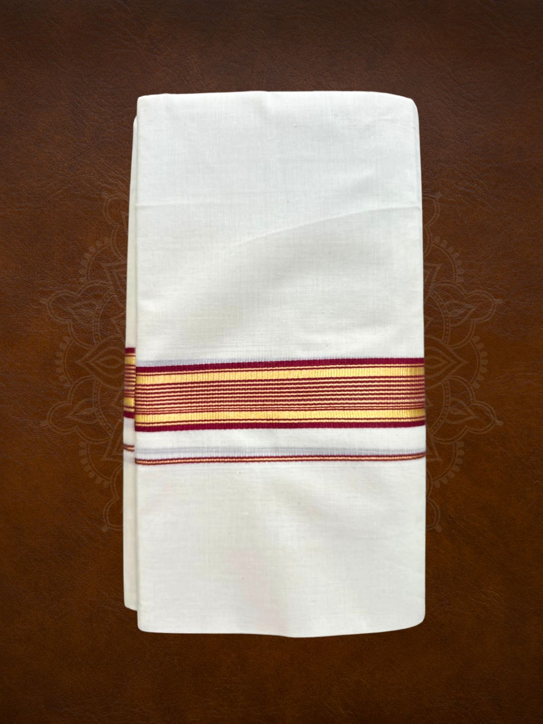 Premium Handloom Colored Kasavu Mundu - LHMDB035 -1