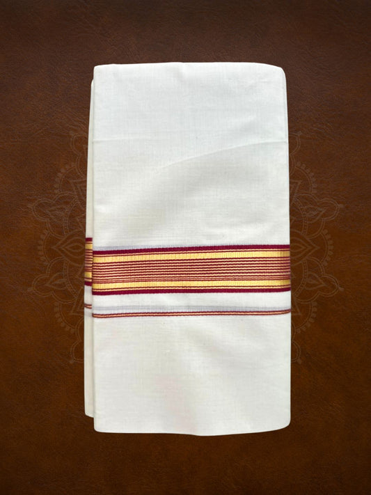 Premium Handloom Colored Kasavu Mundu - LHMDB035 -1