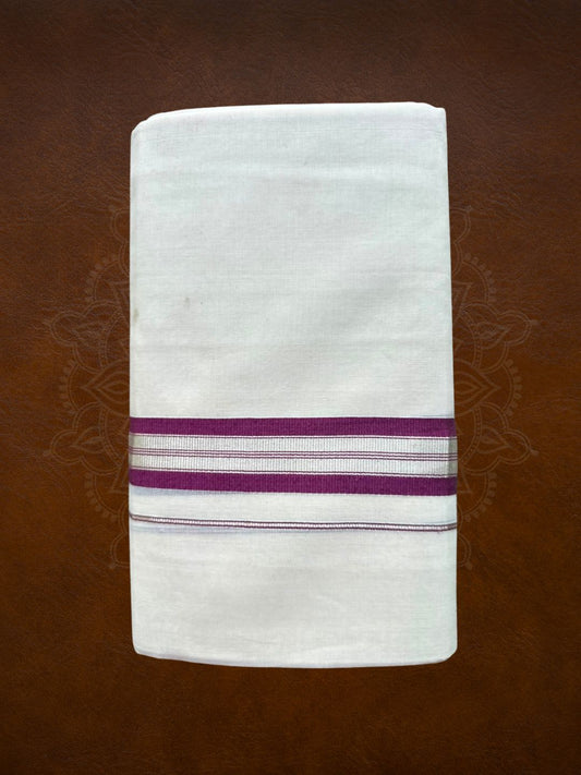 Premium Handloom Kasavu Mundu ( Multiple Color Kasavu Borders Available ) - LHMDB034-2