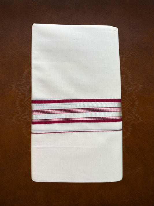 Premium Handloom Colored Kasavu Mundu - LHMDB035 -2