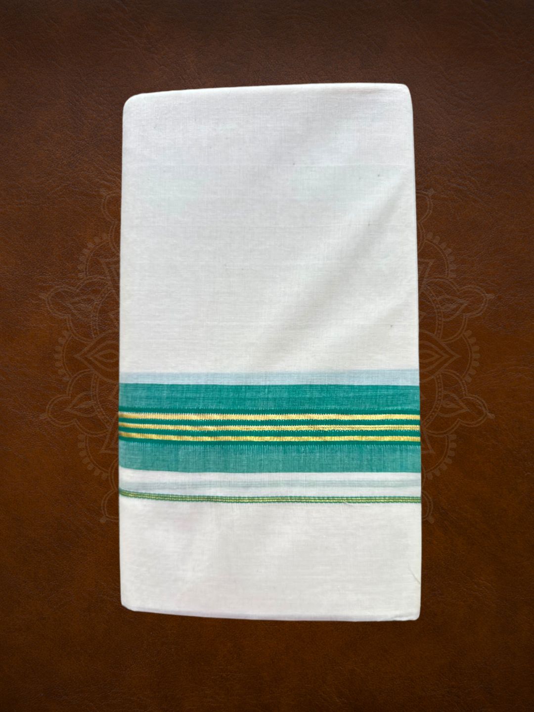 Premium Handloom Colored Kasavu Mundu - LHMDB036-3