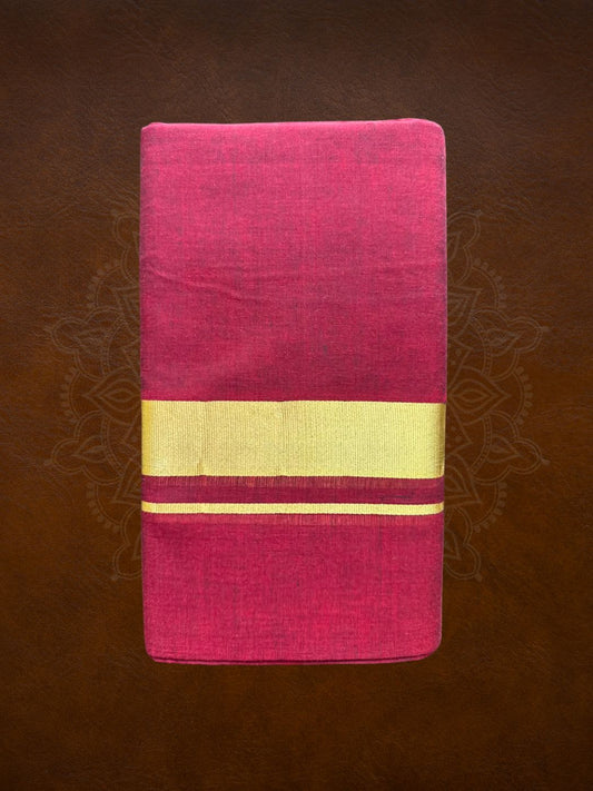 Premium Handloom Colored Mundu with Colored Kasavu - LHMDB037-3