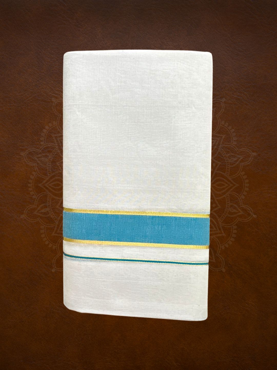 Premium Handloom Colored Kasavu Mundu - LHMDB036-4
