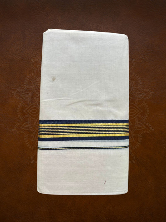 Premium Handloom Kasavu Mundu ( Multiple Color Kasavu Borders Available ) - LHMDB034-4