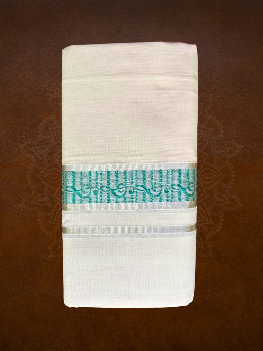 Premium Handloom Silver with Musical Design Mundu - LHMDB013