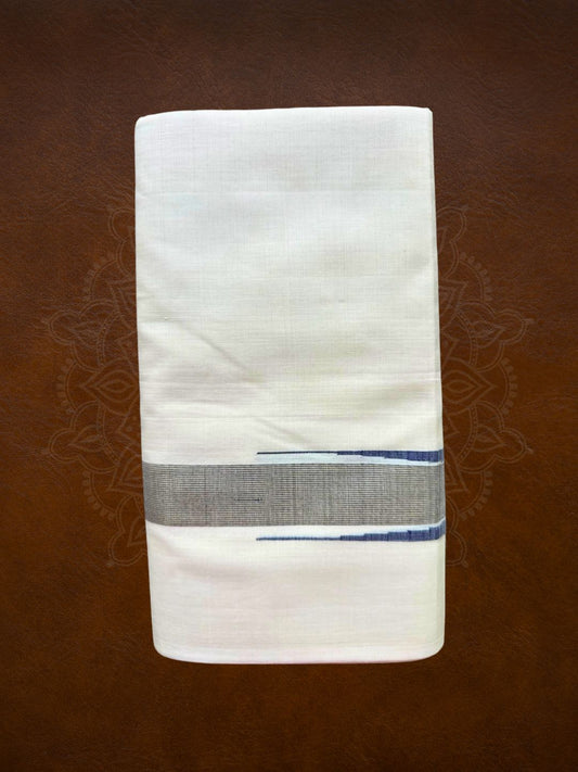 Premium Handloom Puliyilakkara Stripes Mundu - LHMDB023