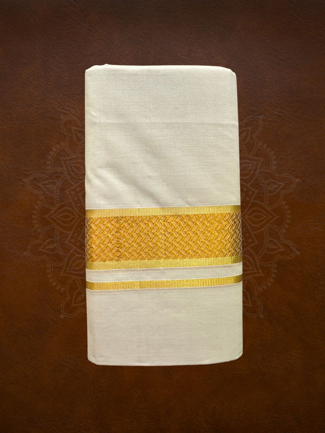 Premium Handloom Gold Kasavu with Design Mundu - LHMDB020