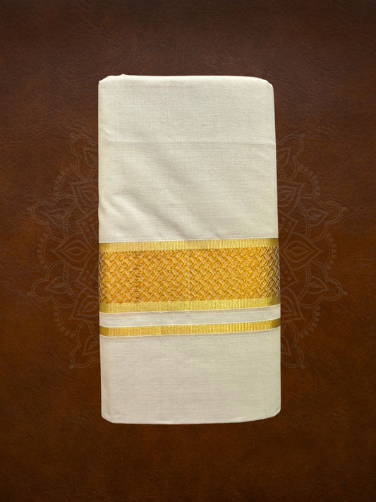 Premium Handloom Gold Kasavu with Design Mundu - LHMDB020