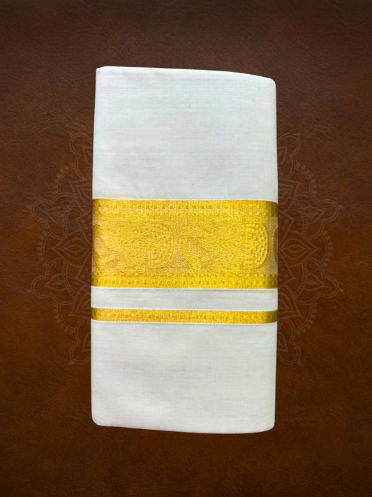 Premium Handloom Gold Kasavu with Design Mundu - LHMDB016