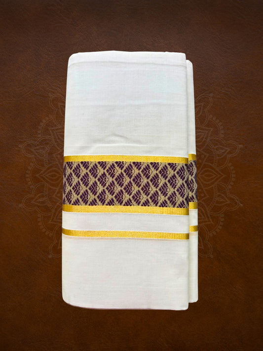 Premium Handloom Temple Design Mundu - LHMDB005