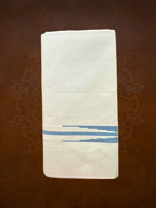 Premium Handloom Puliyilakkara Stripes Mundu - LHMDB022